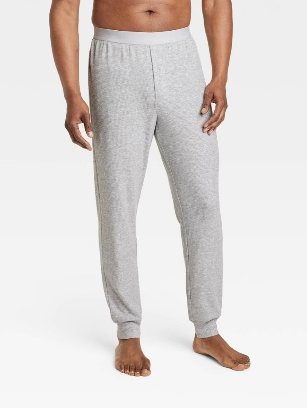🆕️ Men's Grey Waffle Knit Thermal Pajama Pants
